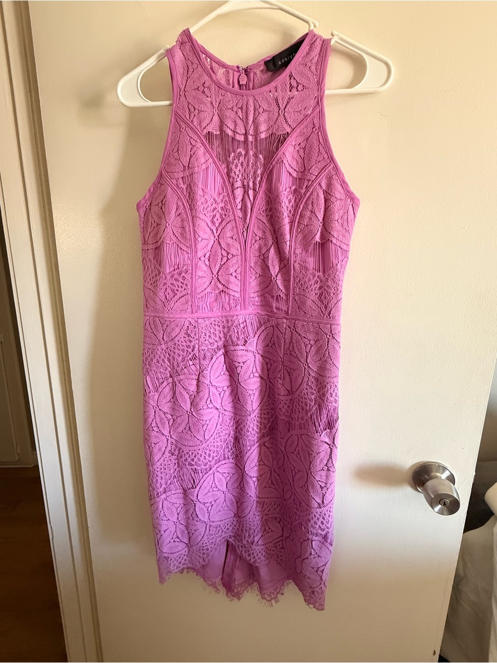 Adelyn Rae Lilac Crochet Midi Dress